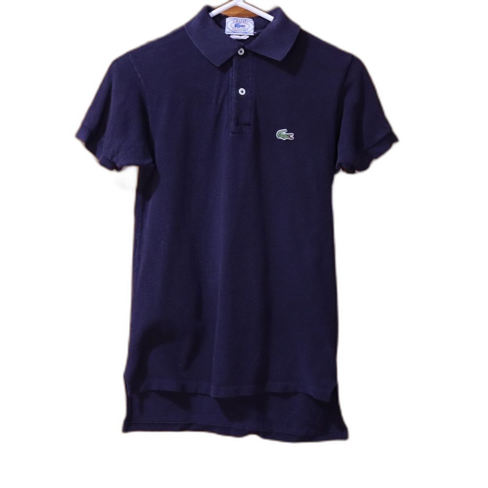 Izod Lacoste Vintage Black Faded Short Sleeve Polo Shirt Preppy 90s Small